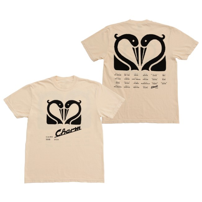 Clairo Charm Swan Tour Tee Shirt Clairo Merch