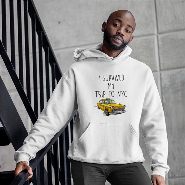 Iso Austin Pit I Survived My Trip To Nyc Yellow Car Taxi Tee Shirt White