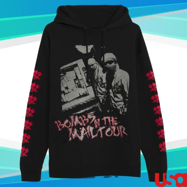 Official City Morgue Merch Revenge X City Morgue Bombs In The Mail Tour Hoodie Black City Morgue Clothing