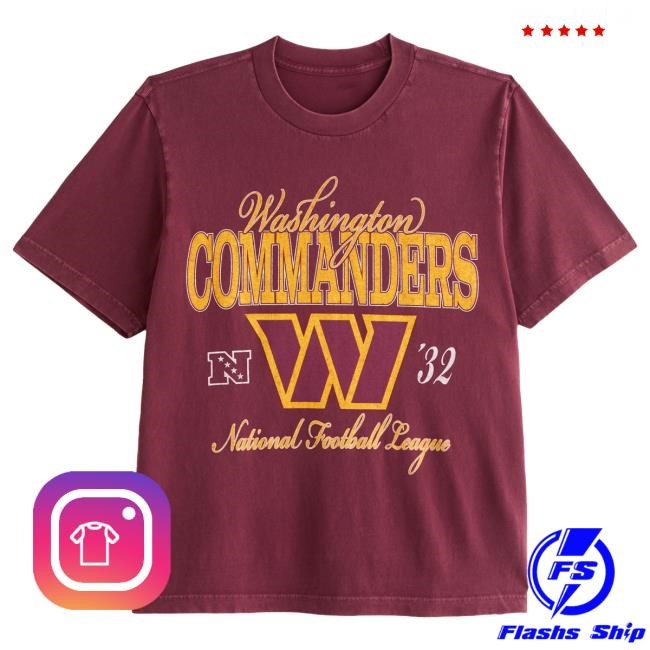 Official Abercrombie And Fitch Store Washington Commanders Vintage-Inspired Graphic Shirt NFL by Abercrombie