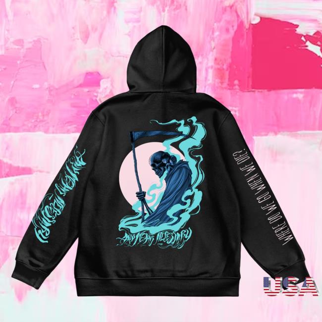 Official Any Means Necessary Clothing Where Do We Go When We Die? Back Home Of Course Pullover Hoodie Black