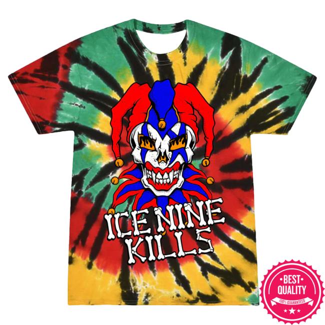 Official Ice Nine Kills Merch Store Graff-Ix Death Jester Dye Hot Shirt Ice Nine Kills Clothing Shop Ink Merch IceNineKills
