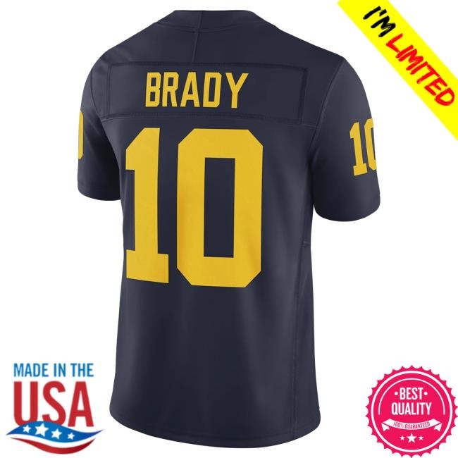 Michigan Wolverines Jordan Brand Limited Jersey #10 Tom Brady Tshirt The M Den Shop Official