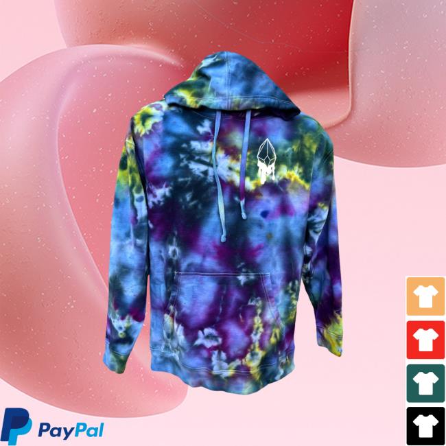 Official Slvr Lnng - Crystal-Infused Purple & Yellow Tie-Dye Crescent Moon Midweight Long Sleeve T Shirt