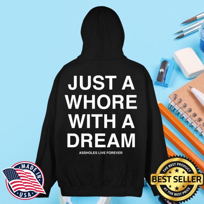 Official Linda Finegold Merch Store Just A Whore With A Dream Tee Black Lindafinegold Clothing Shop