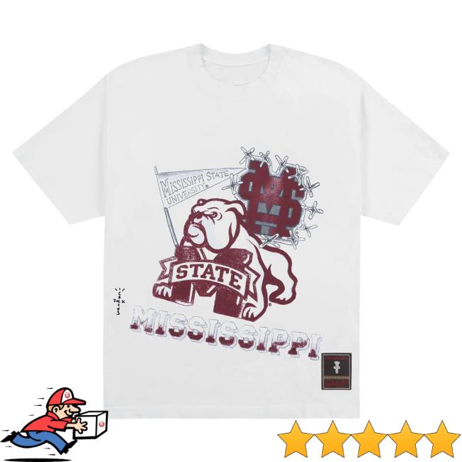 Official Travis Scott Utopia Merch Store CJ X M&N X MISSISSIPPI STATE UNIVERSITY HANDDRAWN New Shirt Travis Scott Apparel Clothing TravisScott