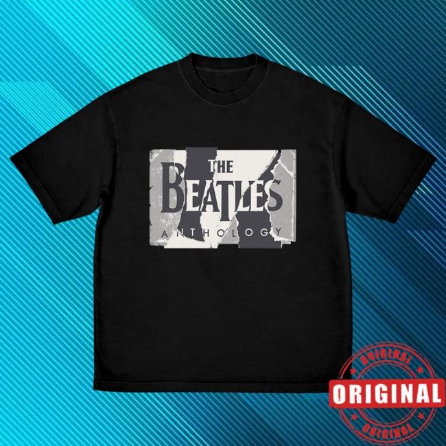 90s Aesthetic Anthology Black Logo T-Shirt The Beatles