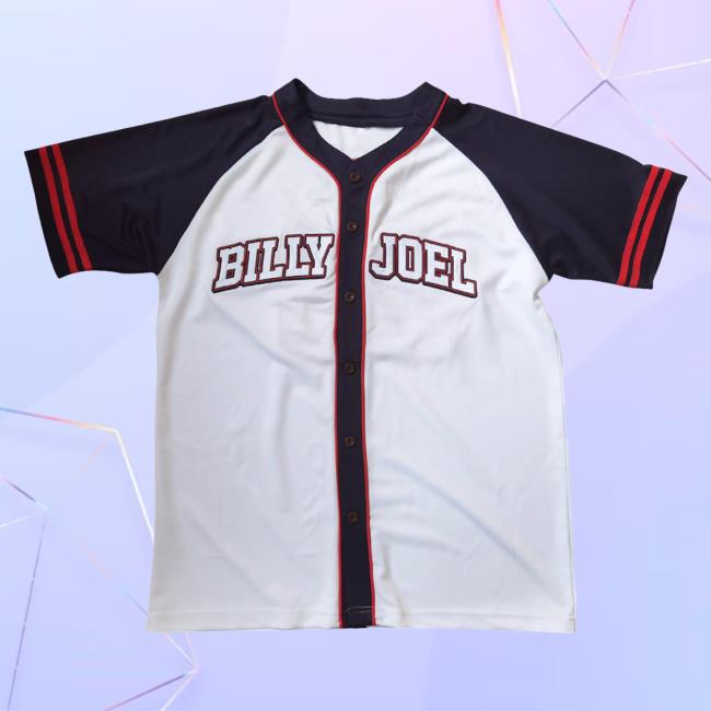 Official Billy Joel Merch Store Billy Joel White/Navy/Red Baseball Jersey-2023 Stadium Tour Tees Billy Joel Apparel Clothing Shop