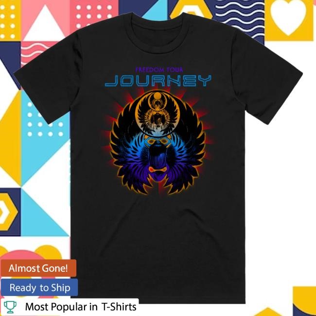 Journey Music | Official Store Black Neon Scarab Freedom Tee Shirt Journey Music