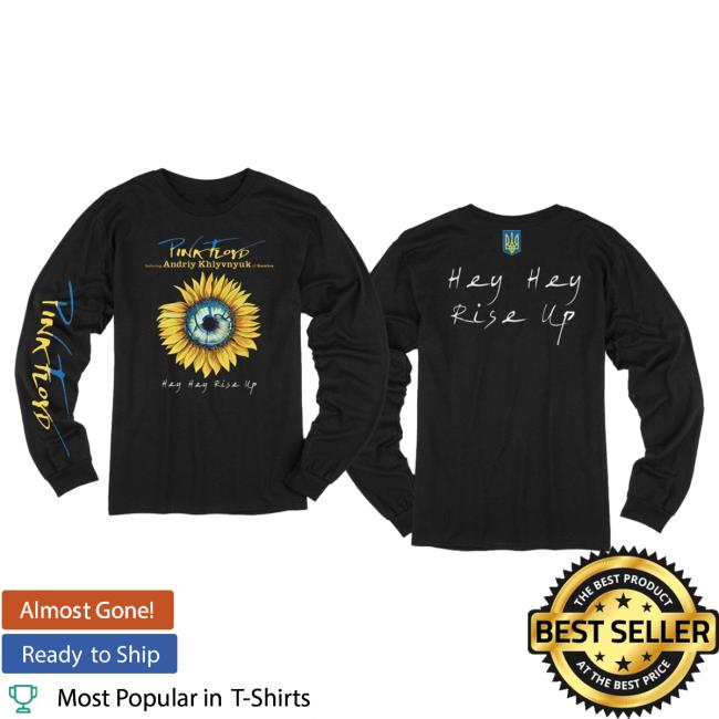 Official Merch Bar Pink Floyd Store Shop Pink Floyd Rise Up Ukraine Long Sleeve Tee Shirt PinkFloyd Merchbar