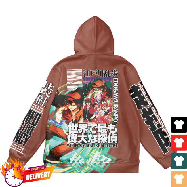 Official Anime Ape Clothing Edogawa Ranpo Bungou Stray Dogs Streetwear AOP Hoody 3D All Over Print Animeape