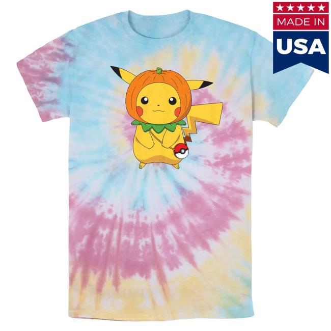 Official Kohls Apparel Clothing Store Shop Merch Pokemon Pikachu Pumpkin Hat Pokeball Spiral Tie Dye Graphic Tee