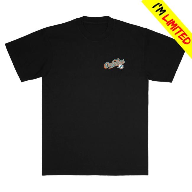 Official Born X Raised Apparel Born X Raised + Dolphins Pro Script Tshirt: Black NFL 2025 Kickoff