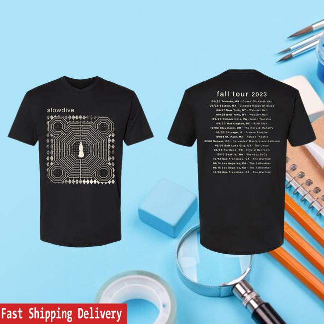 Official Slowdive Merch Tour Shirt 2024 Black