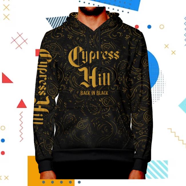 Official Cypress Hill Merch Cypress Hill Aop Back In Black All Over Print Sweatshirts CypressHill
