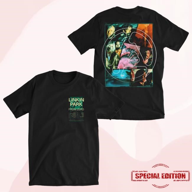 Official Linkin Park Merch Store Linkin Park From Zero Photo Collage Black Shirt 2024 Linkin Park Apparel Clothing Shop LinkinPark