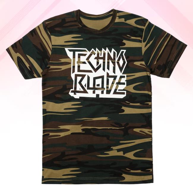 Official Technoblade Merch Store Camo Wordmark Long Sleeve Tee Technoblade Shop
