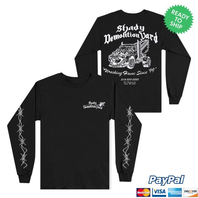 Official Eminem Merch Shady Demolition Barbed Wire Longsleeve