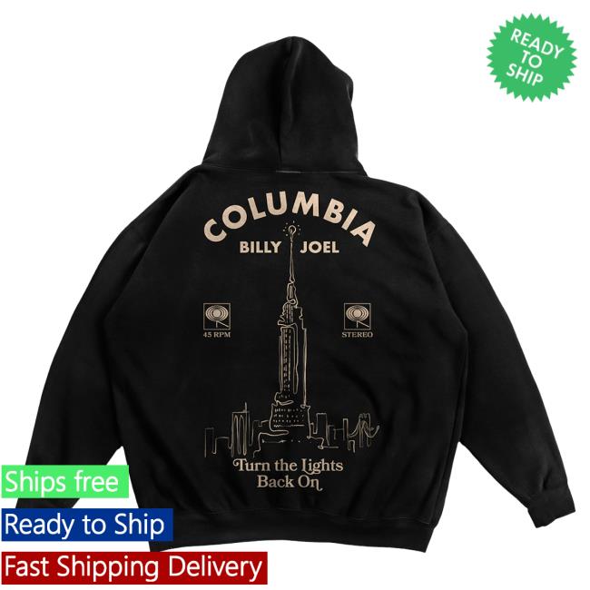 Official Billy Joel Merch Store Billy Joel "Turn The Lights Back On Empire" Black LS T Shirt Billy Joel Apparel Clothing Shop