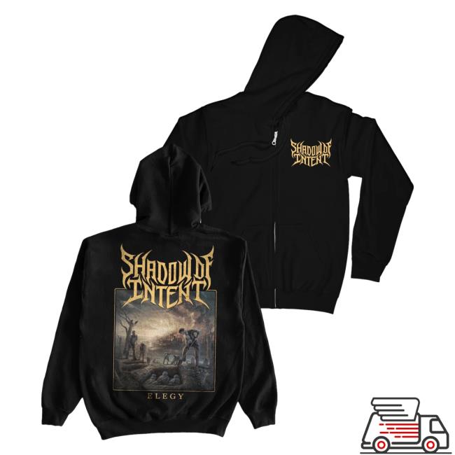 Official Shadow Of Intent Rising Merch Shadow Of Intent - Elegy Zip Up Hooded Sweatshirt Risingmerch