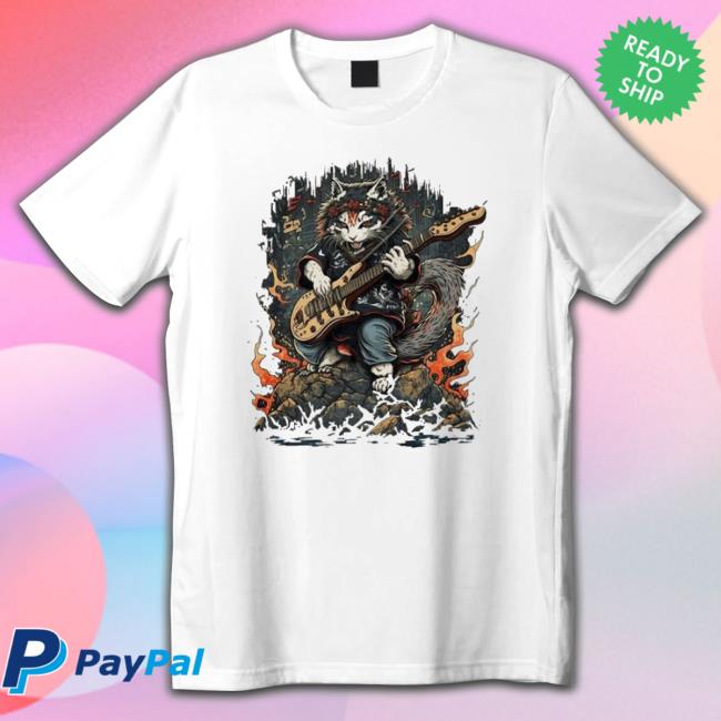 Cat Playing Heavy Guitar Musician Cat Lover Sweaters