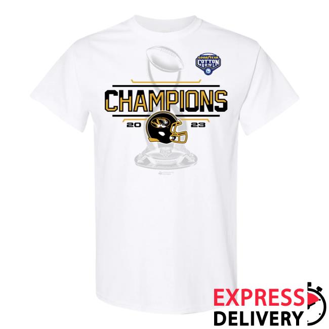 Official Mizzou Cotton Bowl Apparel Mizzou Tigers Victory Locker Room 2023 Cotton Bowl White Tees