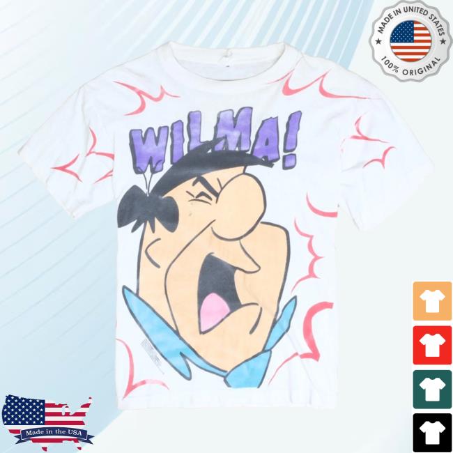 Official Vintage Fred Flintstone Wilma Tees Cartoon Hanna Barbera 1993 90S