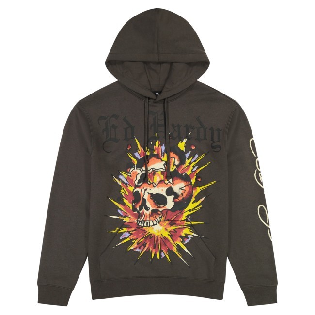 Exploding Skull Hoodie Ed Hardy Merch Shop