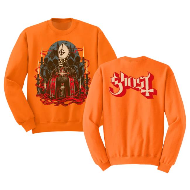 Ghost Band Rock Backstreet Merch Store Shop Papa 1 Orange Crew neck