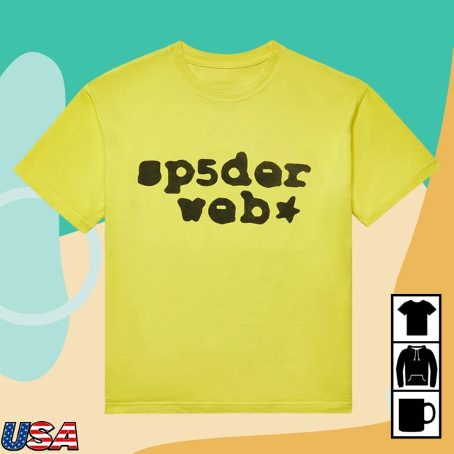 Official Sp5der Clothing Apparel Sp5der Yellow/Black Sp5der Web New Shirt Sp5der Merch Store Shop