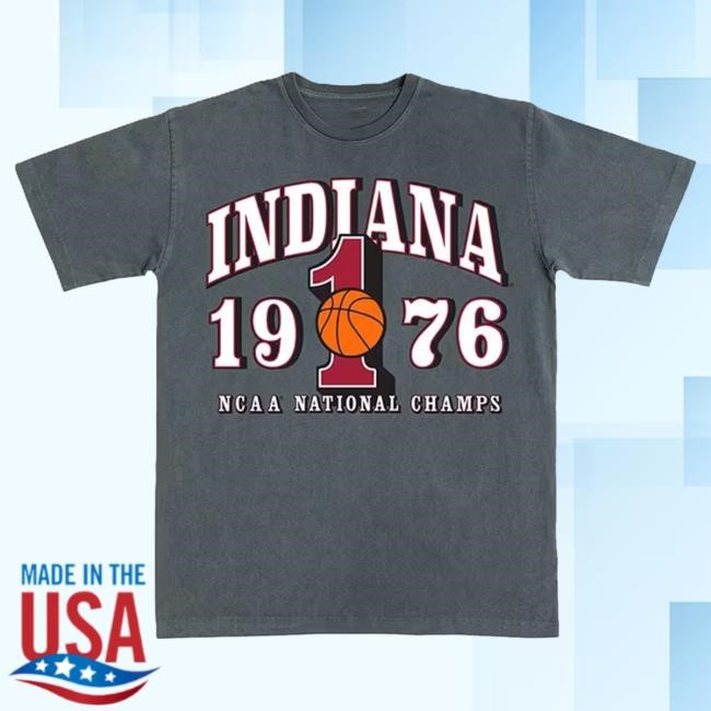 Official Shop Big Ten Store Charcoal Indiana Hoosiers Basketball Deep Cuts Heavyweight Short Sleeve Fashion Shirts