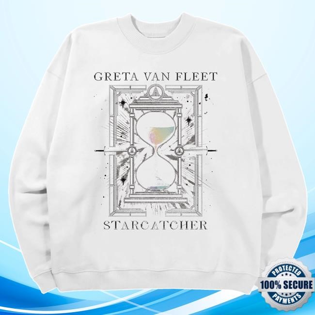 Greta Van Fleet Official Merch Store White Hourglass Crewneck Sweatshirt Greta Van Fleet Clothing Shop Greta Van Fleet Apparel