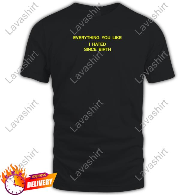 Official Shtreetwear Everything You Like I Hated Since Birth Tee Shirt