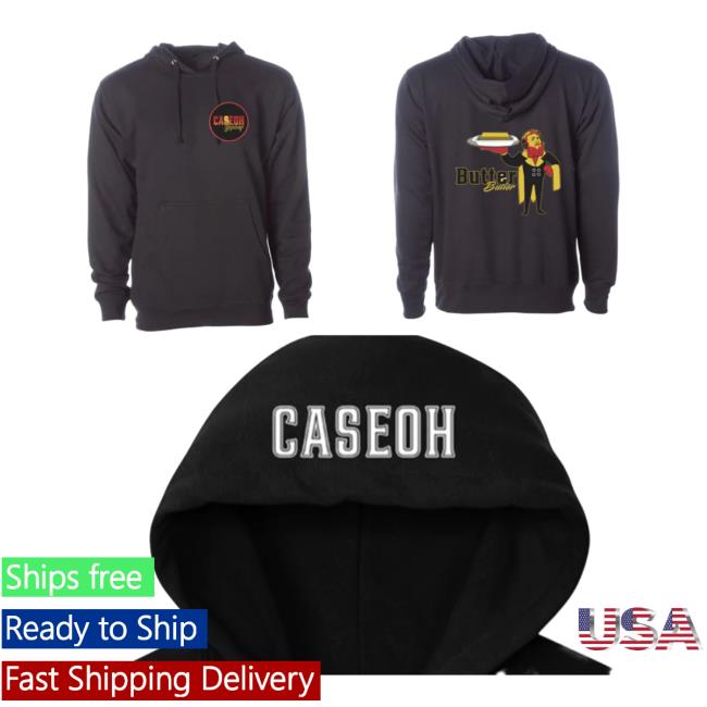 Official Caseoh Game Merch Caseoh Games Butter Butler Hoodies Black Caseohgames