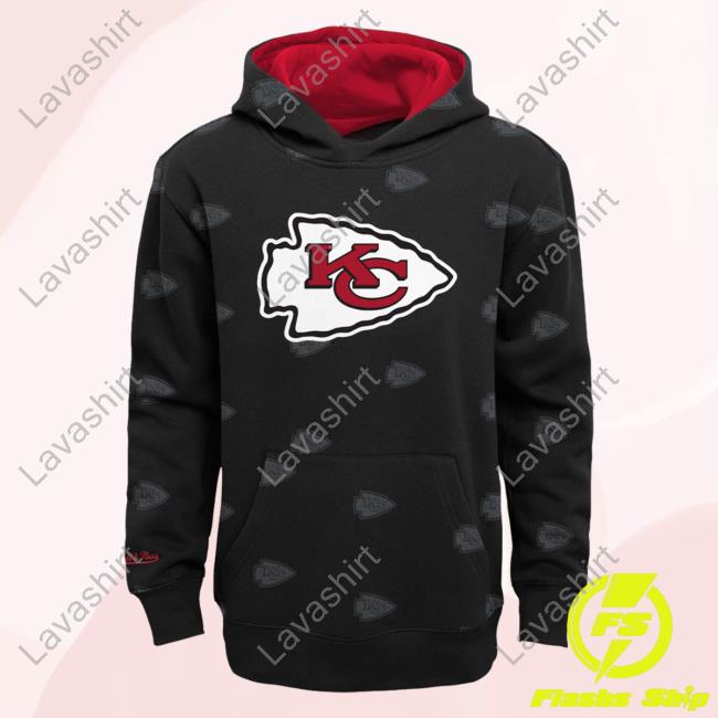 Official Dick's Sporting Goods Clothing Shop Store Mitchell & Ness Kansas City Chiefs All Over Print Black Hooded Sweatshirt 3D AOP Dickssportinggoods Merch