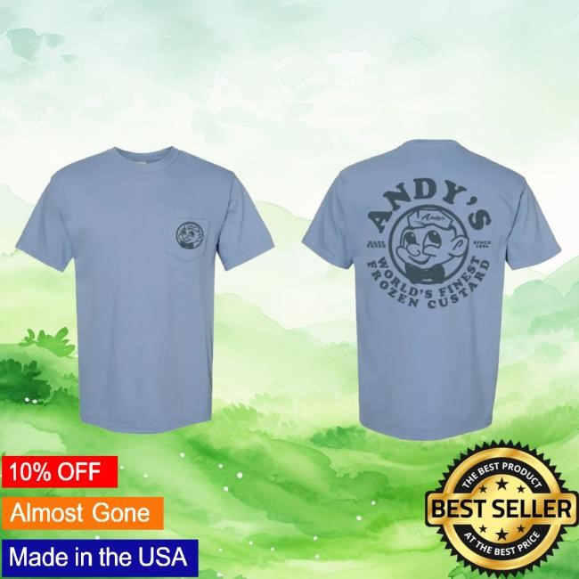 Official Andy's Frozen Custard Merch Andy's Comfort Colors Hugh T Shirt
