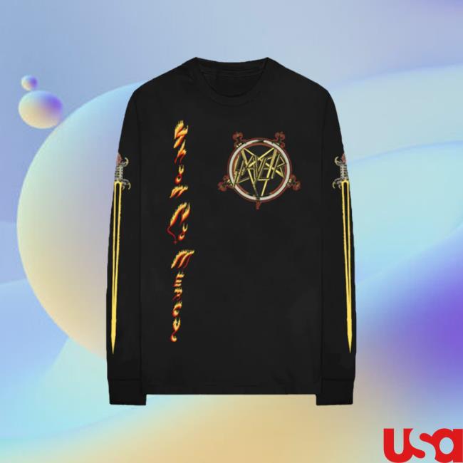 Official Slayer Store Show No Mercy Tri Long Sleeve T Shirt