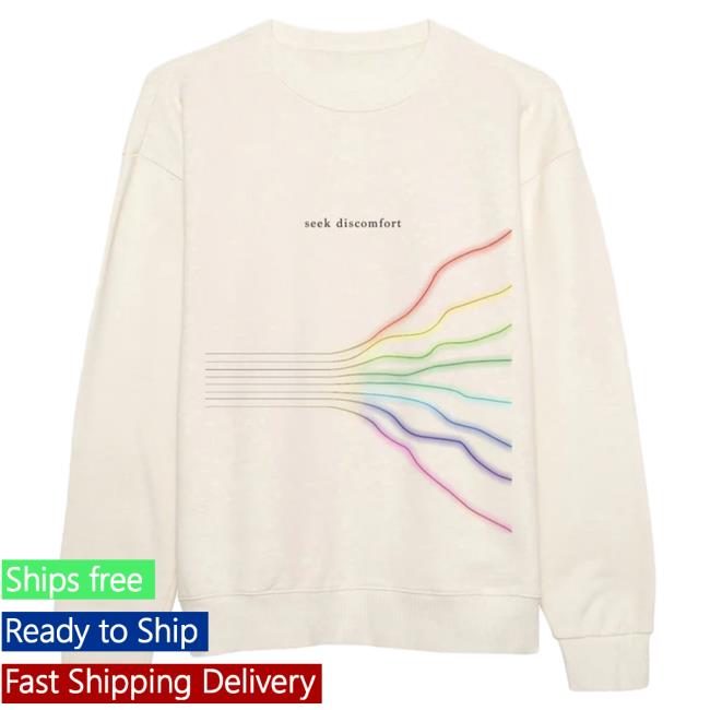 Official Seek Discomfort Merch Bone Rainbow Lightening Sweatshirts