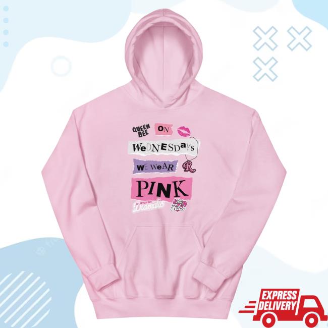 Official Paramount Merch Store Mean Girls On Wednesdays We Wear Pink Crewneck Sweatshirt Paramount Clothing Shop