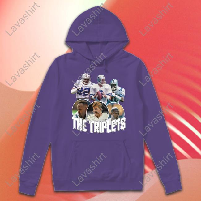 Dak Prescott The Triplets Hoodie Emmitt Smith Troy Aikman & Michael Irvin Dallas Cowboys