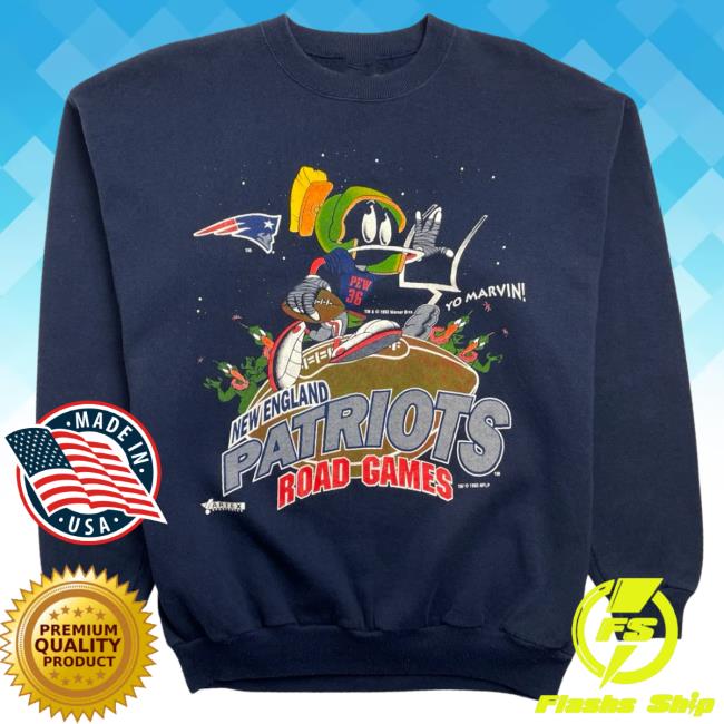 Official Shop Demand Vintage '93 Marvin The Martian N.E. Patriots Shirt Navy Shopdemand