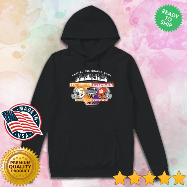 Tennessee Volunteers Vs Clemson Tigers Helmet 2022 Capital One Orange Bowl Hoodie