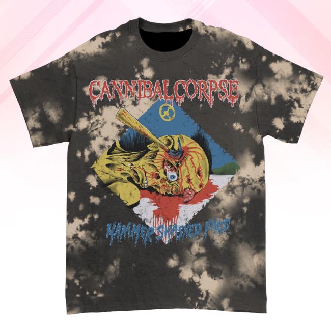 Official Kings Road Merch Store Cannibal Corpse Hammer Smashed Face New Shirt (Bleach Dye) Kings Road Shop CannibalCorpse
