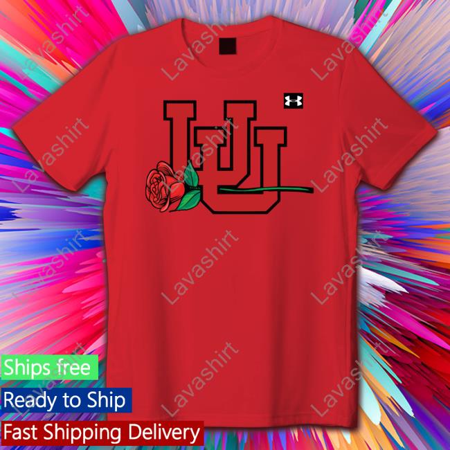 Official Utah Football Interlocking Utah Utes Football Rose T Shirt