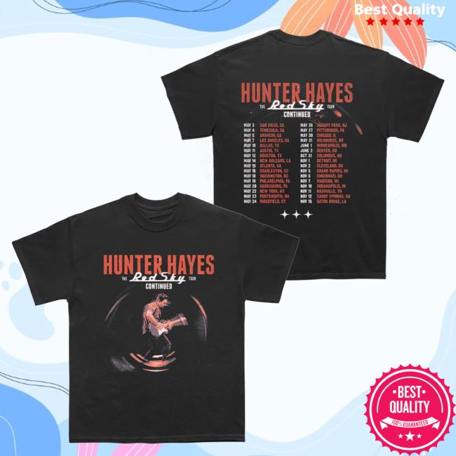 Official Hunter Hayes Store Hunterhayes Red Sky Continued Tour New Shirt