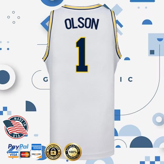 Michigan Wolverines #1 Olivia Olson Student Athlete White Women's Basketball Jersey Top Shirt | The M Den Official Merch Store Shop