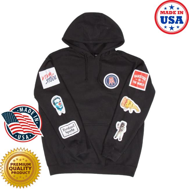 Official Barstoolsports Store Barstool Sports X Brodenim Patch Viva La Stool Posttive Vibes Only Crewneck Sweatshirt