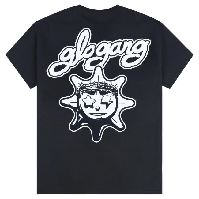 Official Glo Gang Merch Store Glo Gang Glo Glo Gang Font Logo Attractive Shirt (Black) GloGang