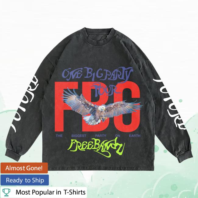 Official Freebandz Merch Store Future One Big Party Fbg Eagle Long Sleeve T-Shirt