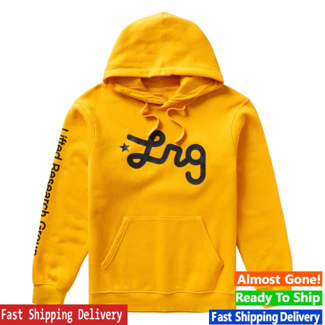 Official Lrg Lifted Research Group Clothing Shop Lifted Script Hooded Sweatshirt Gold